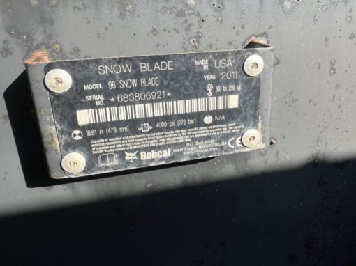 Bobcat 96" Snow Blade - Stock #B983 - Image 5