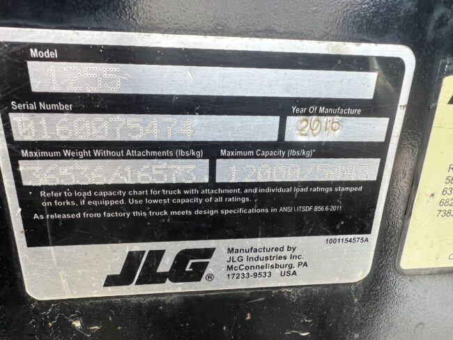 2016 JLG 1255- Stock #3350 - Image 8
